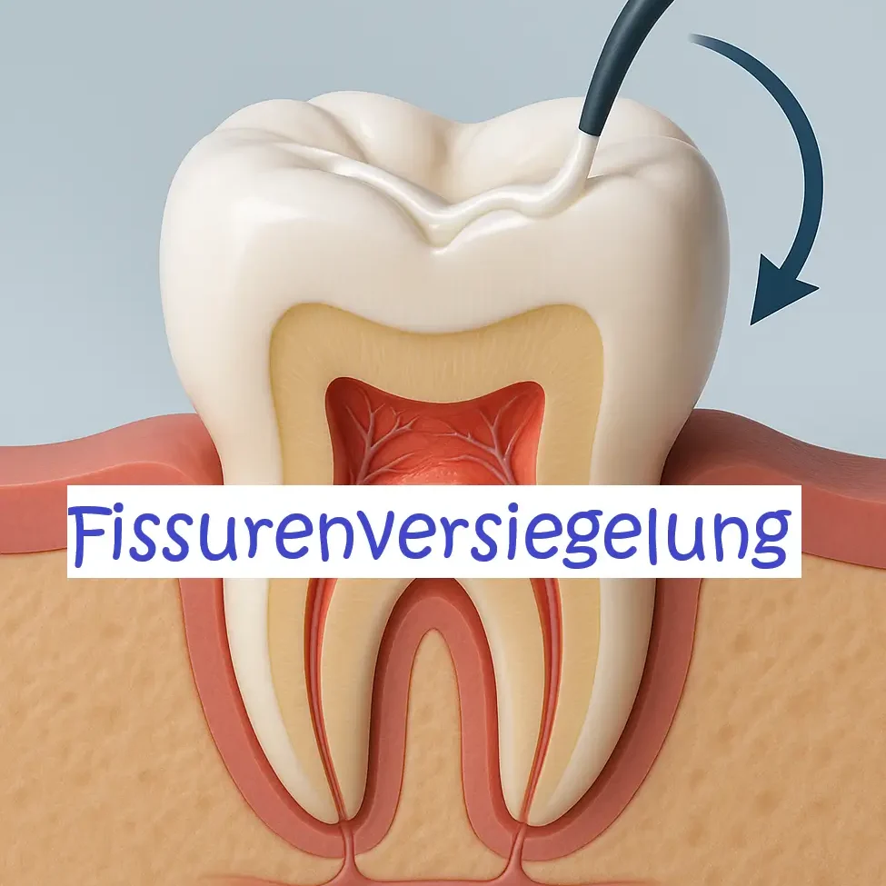Mehr zur Fissurenversiegelung für geschützte Zähne erfahren. Schmerzfreie Fissurenversiegelung der Backenzähne zur Kariesprophylaxe in Augsburg.