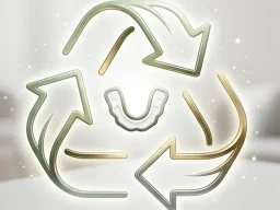 Wiederverwendbare Bleaching-Schienen Modernes Recycling-Symbol für nachhaltiges At-Home-Bleaching mit dauerhaft wiederverwendbaren Zahnschienen in Augsburg.